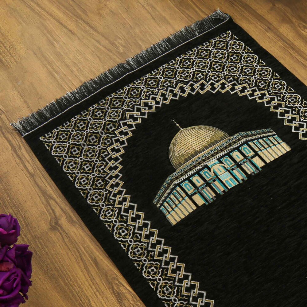 Kubbetüs Sahra Lüks Şönil Seccade Siyah (66x117cm) 485gr