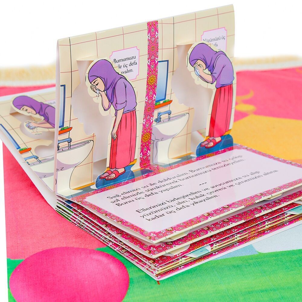 Kız Çocuk Abdest Ve Namaz İbadet Seti 30x16cm 110gr