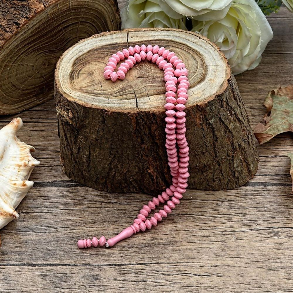 Ekonomik Çanta Boy Yasin, Seccade, Tesbih, Zikirmatik, Süslemeli Asetat Kutulu (23*26 cm -475gr)-Pembe