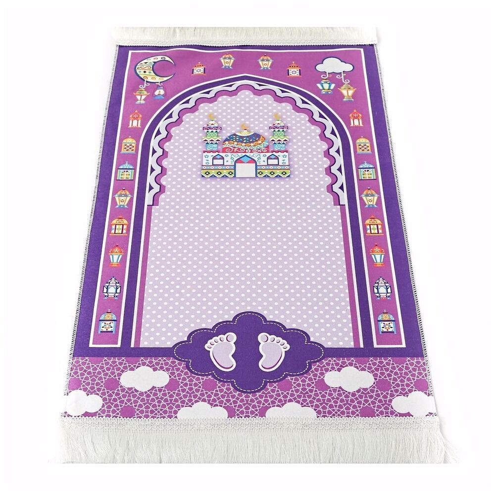 Çocuk Seccadesi Sahra Mor 82×45 cm 110 gr - Tesbih Hediyeli