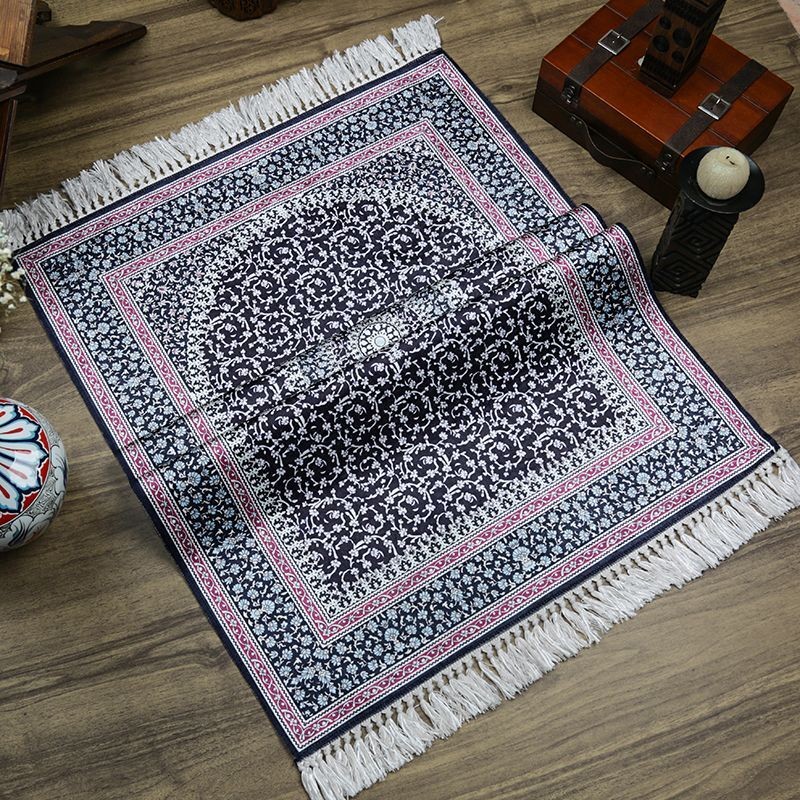 Lüks İpek Ahu Seccade Siyah 70x117 cm - 550 gr