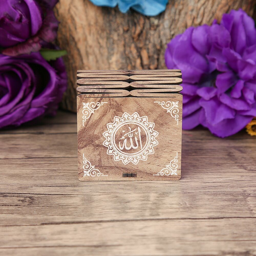 Mini Ahşap Kutu & Mini Kur'an-ı Kerim Yeşil (8x7cm)