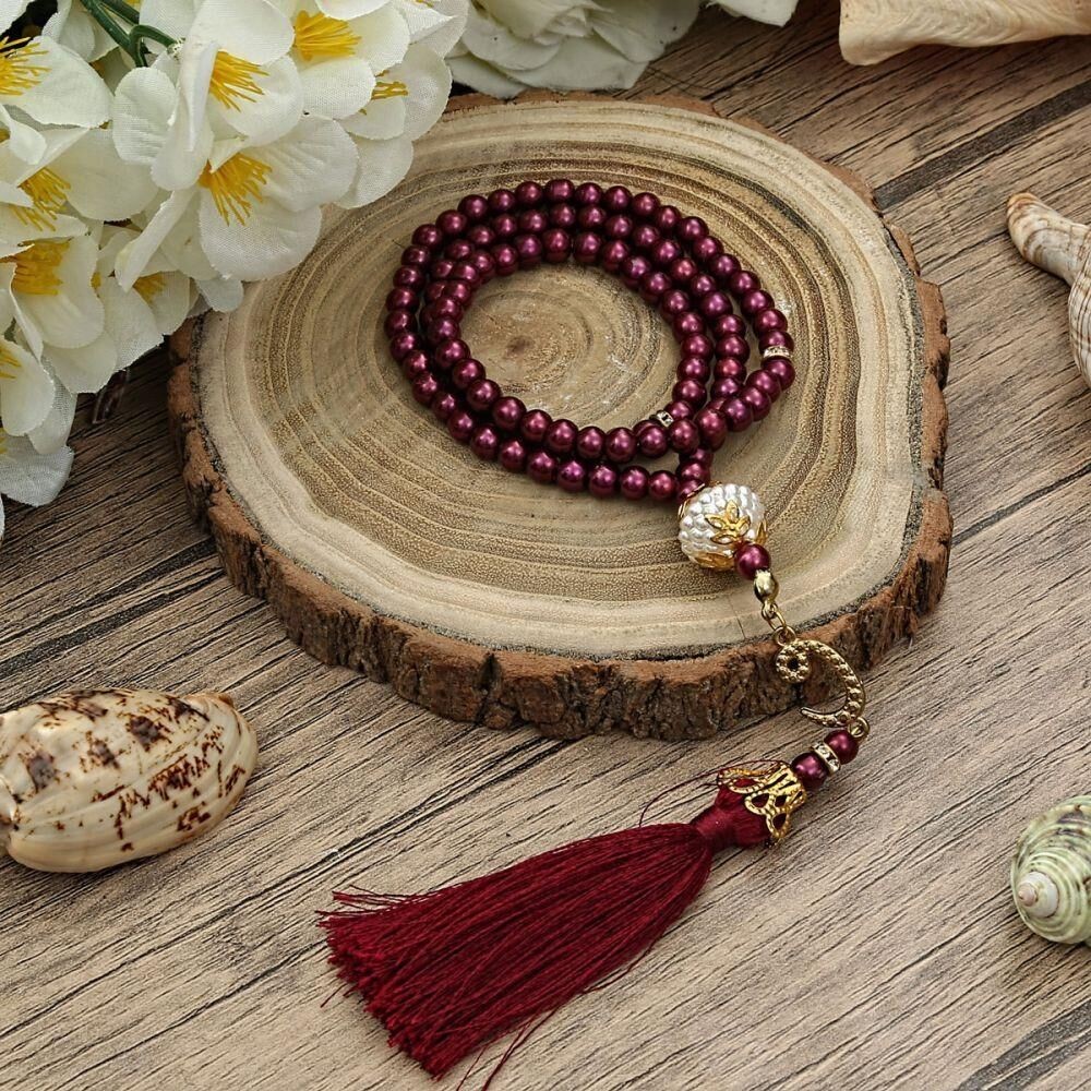 Anneler Günü Hediyesi Termo  Yasin Kitabı, İnci Tesbihli Set-Bordo