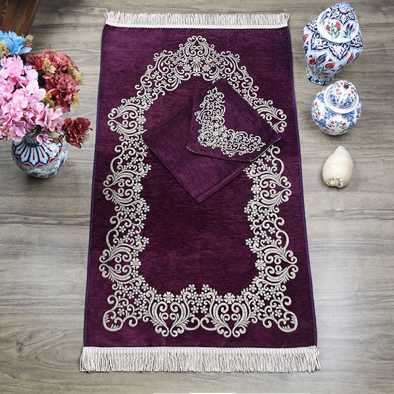 Bohçalık Saray Seccade Çantalı Özel Seri - Mor 70x120 cm - 650 gr