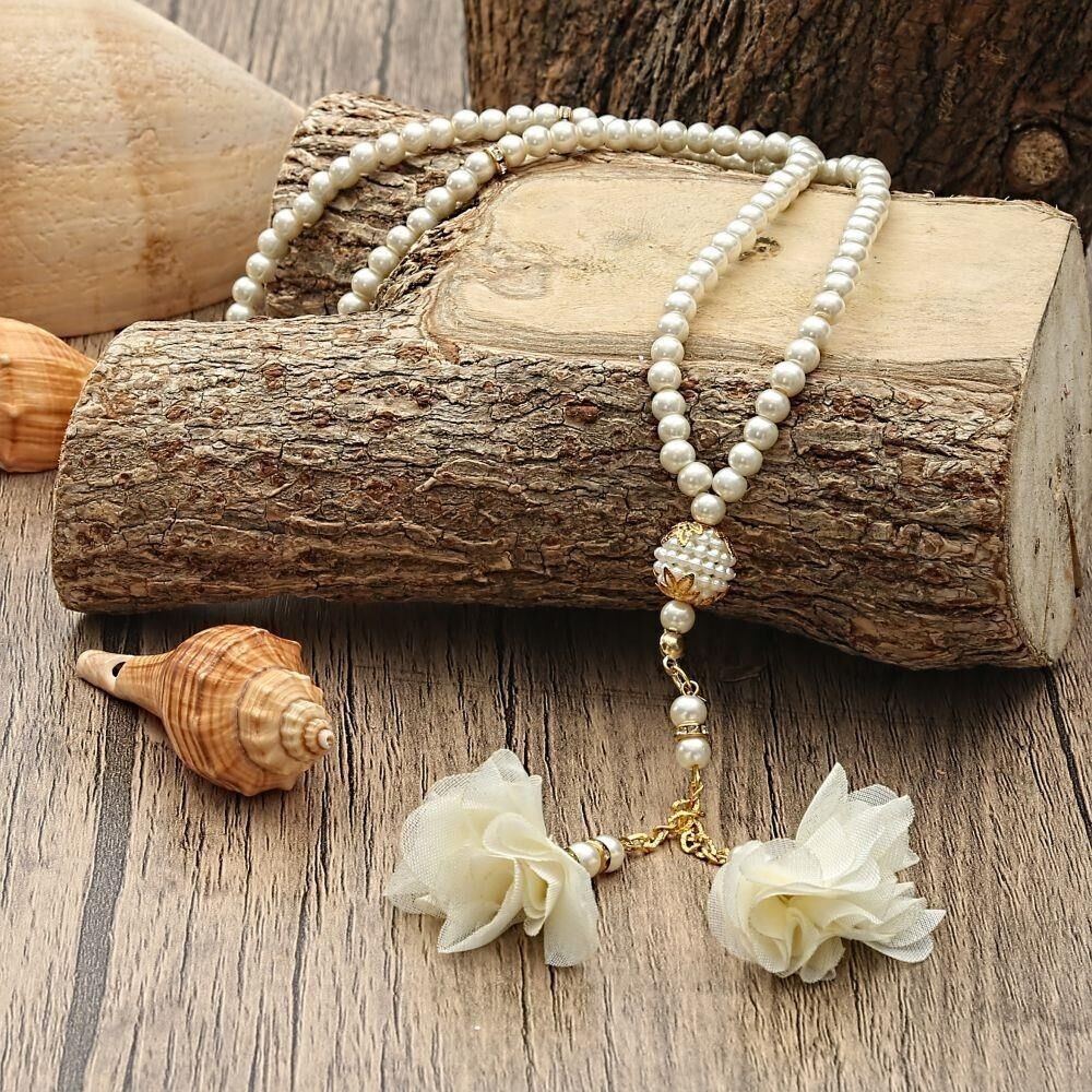 Hediyelik Kur'an-ı Kerim (Cep Boy), Seccade, Güllü İnci Tesbihli Set
