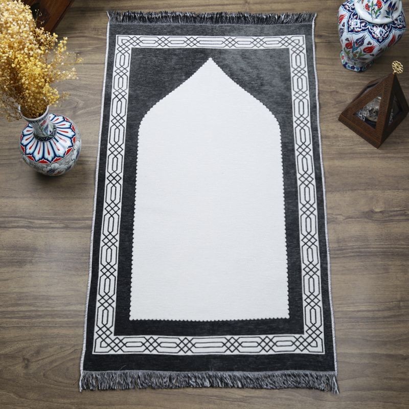 Hediyelik Çift Taraf Seccade Haki Krem 70x130 cm - 450 gr