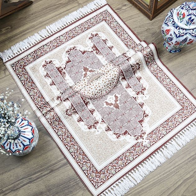 Çeyizlik İpek Burgu Seccade Krem 70x120 cm - 510 gr