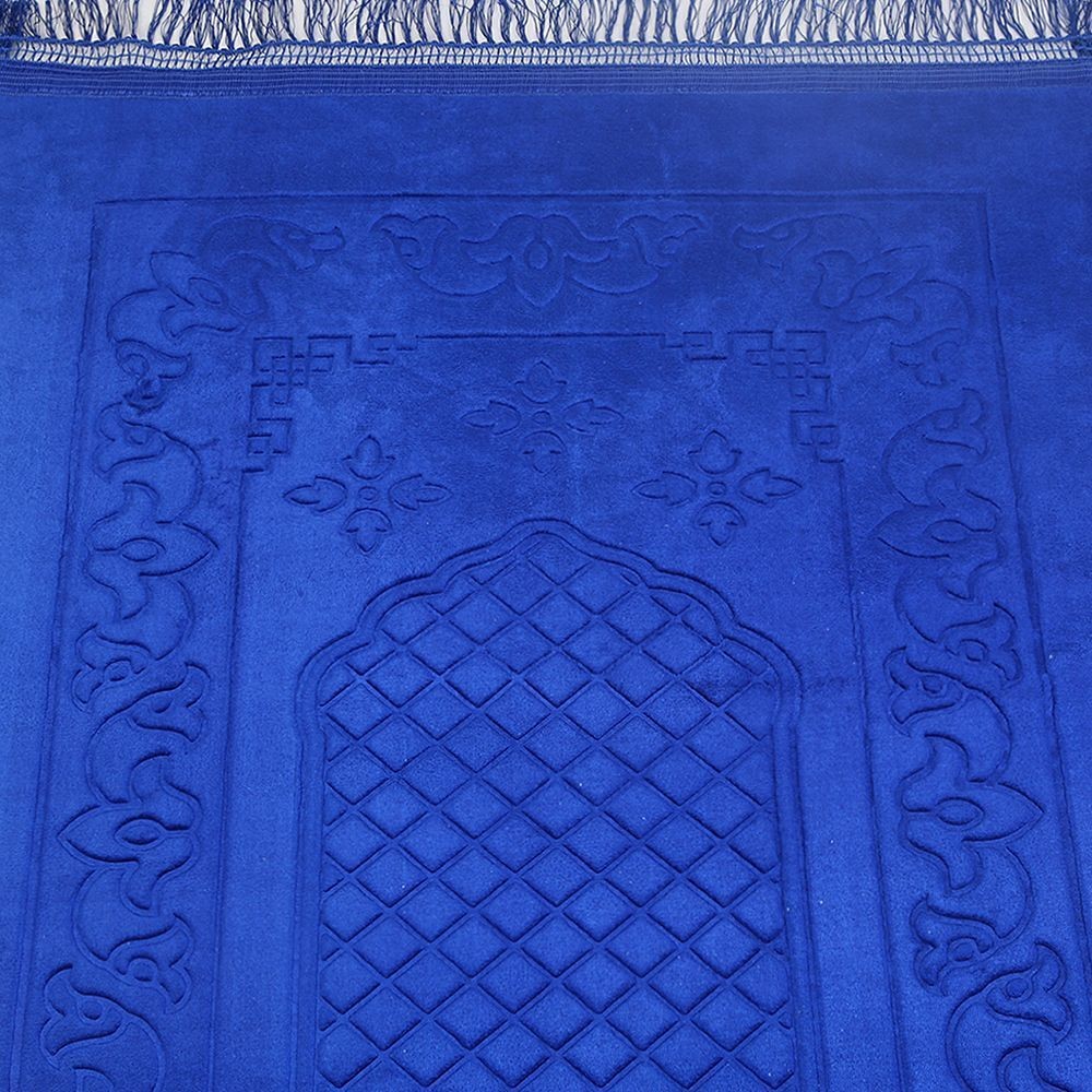 Soft Yumuşak Kadife Peluş Seccade Mavi 80 x 120 cm - 1100 gr