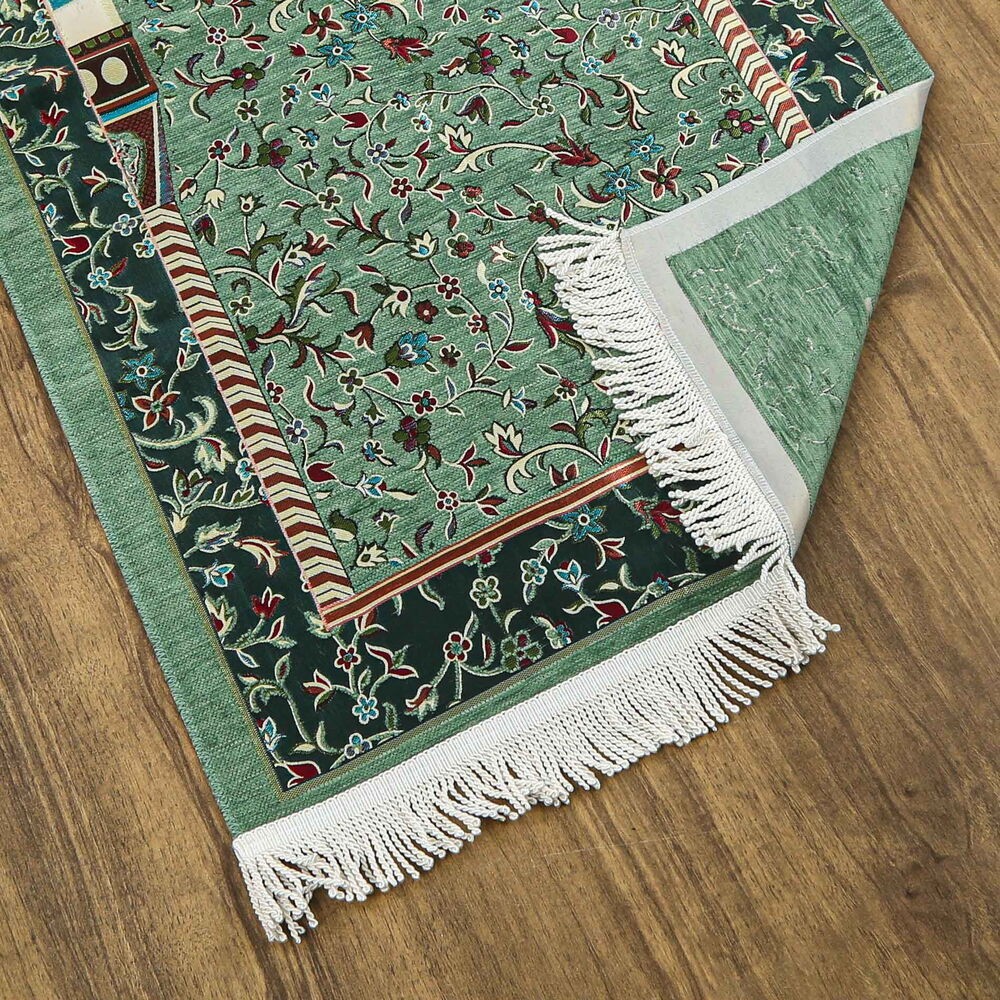 Ravza Lüks Şönil Seccade Yeşil (68x120cm) 650 gr