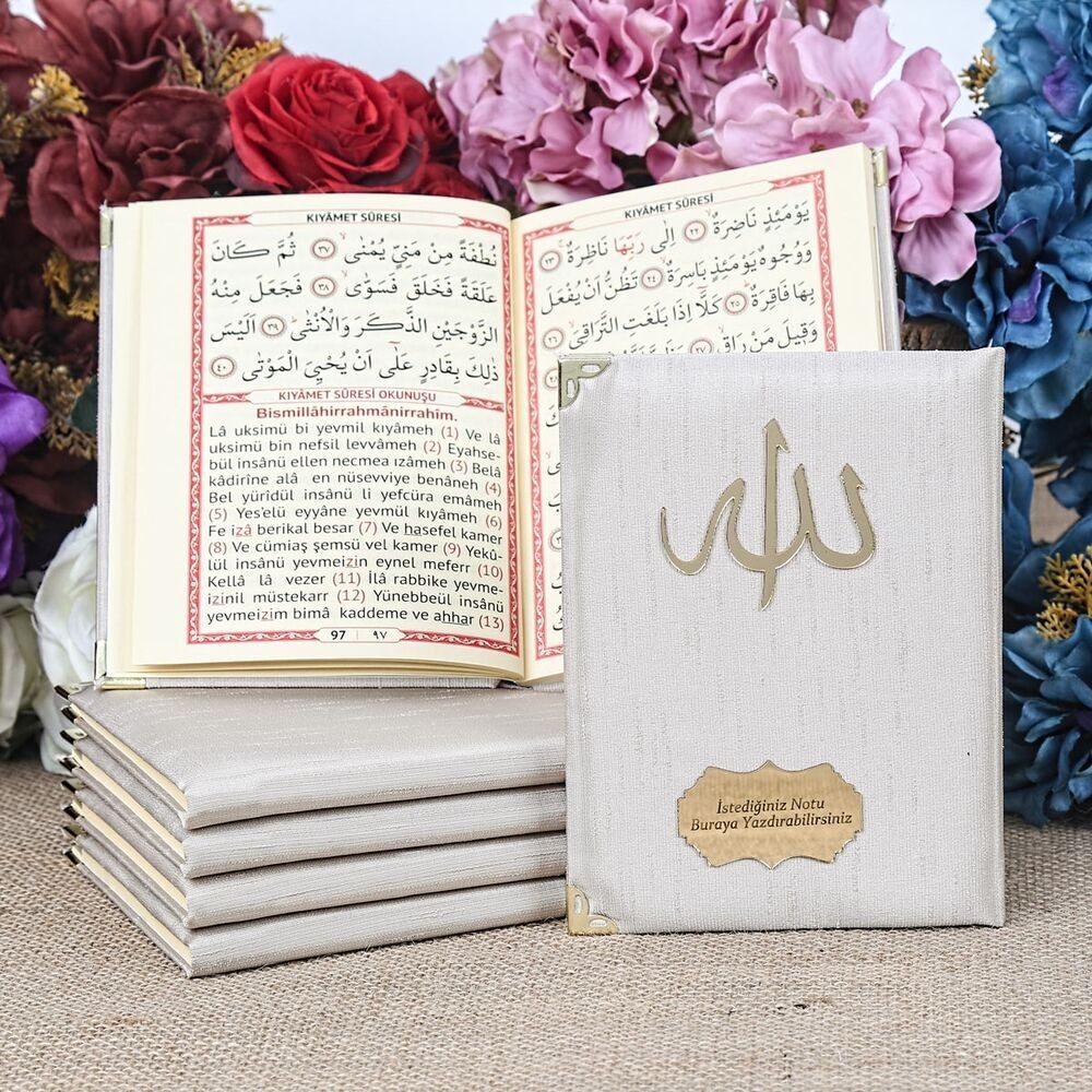 Hediyelik Şantuk Yasin Kitabı, İnci Tesbih, Süslemeli Asetat Kutulu (17×15) Dini Set-Vizon