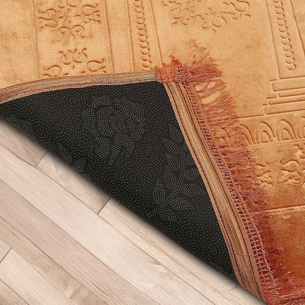 Soft Yumuşak Kadife Peluş Seccade Gold 80 x 120 cm - 1100 gr
