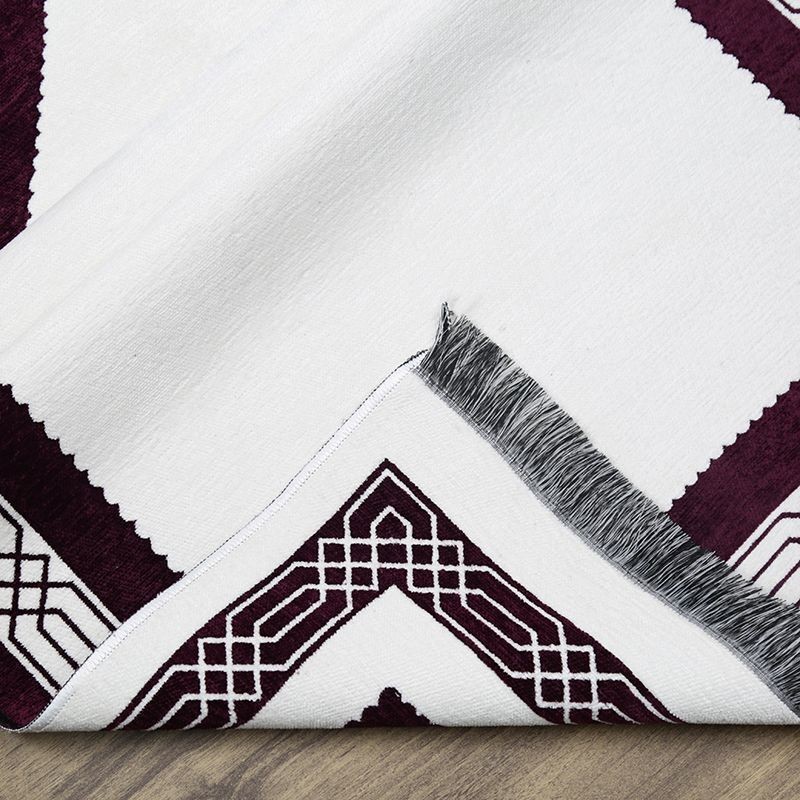 Hediyelik Çift Taraf Seccade Mor Krem 70x130 cm - 450 gr