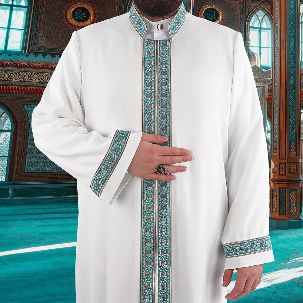 Yazlık Feyruz İmam Cübbesi Beyaz