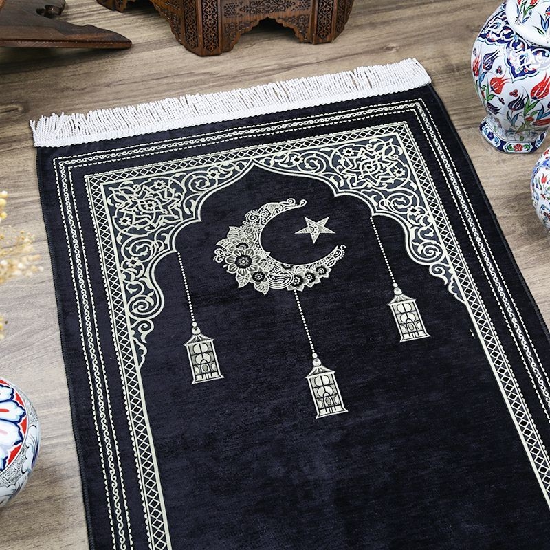Ramadan Kerim  Şönil Seccade Siyah 68x110 cm - 330 gr