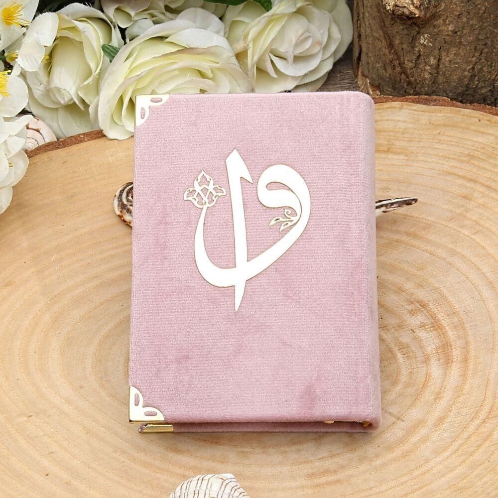 Anneler Günü Hediyesi Şal, Tesbih, Kuran-ı Kerim, Ahşap Kutulu Set-Pembe