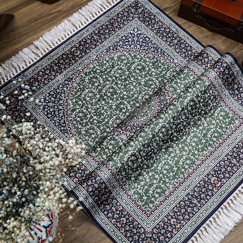 Lüks İpek Ahu Seccade Yeşil 70x117 cm - 550 gr