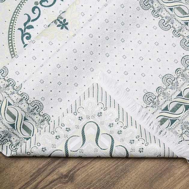 İpek Saten Osmanlı Desenli Seccade Koyu Yeşil 67x120 cm - 230 gr
