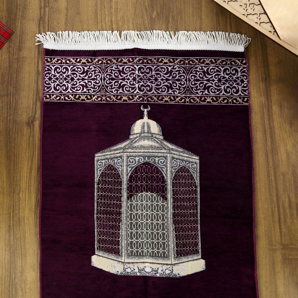 Makam-ı İbrahim Lüks Şönil Seccade Mor (70x126cm) 240 gr