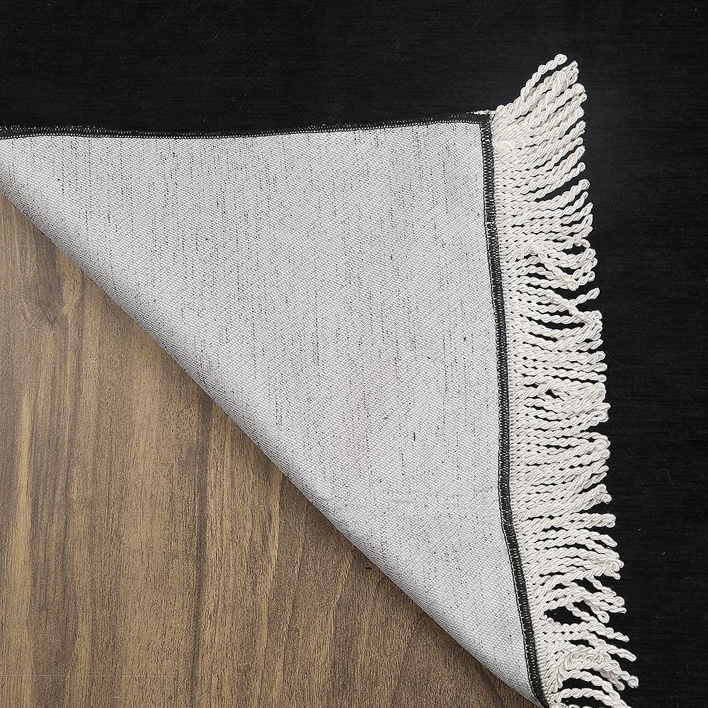 Hat  Desenli Lüks Şönil Seccade -Siyah(70*125 cm 240 gr)