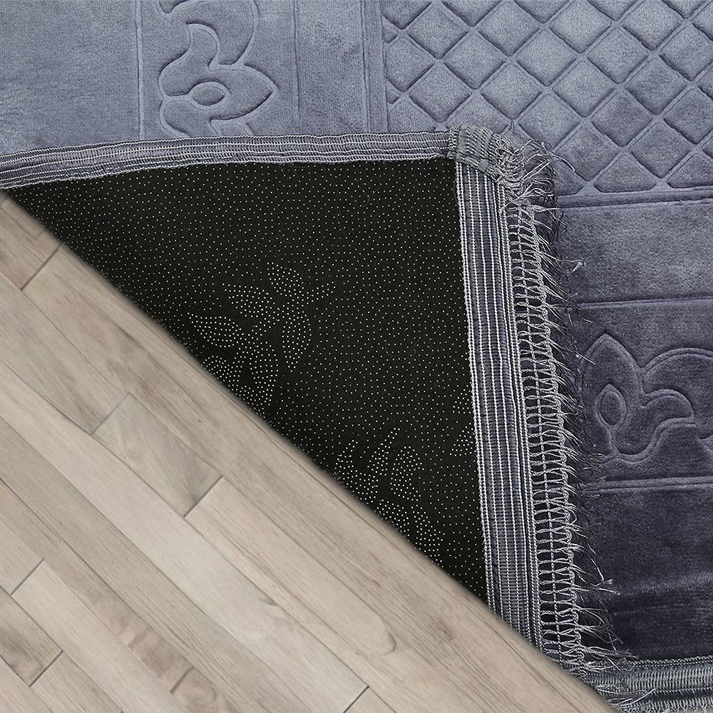 Soft Yumuşak Kadife Peluş Seccade Gümüş 80 x 120 cm - 1100 gr