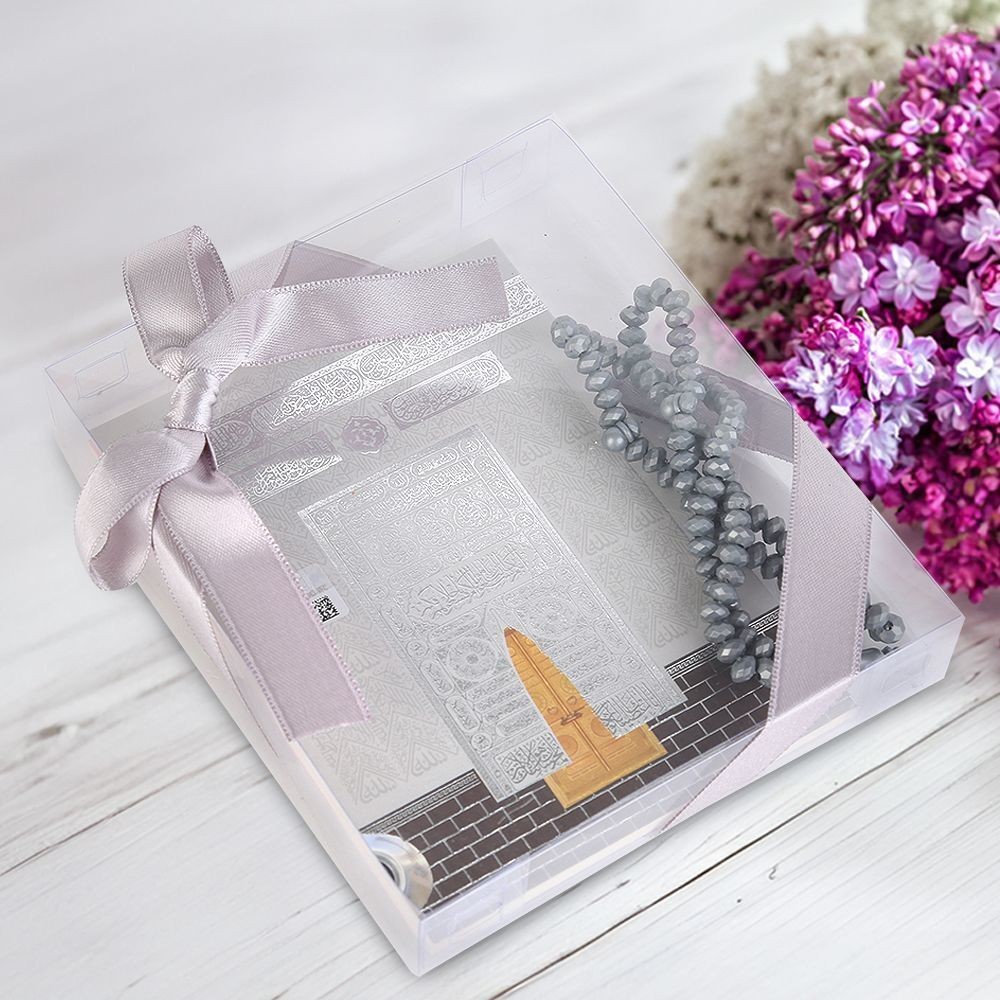 Ekonomik Yasin Kitabı(12*16 cm,90 gr , 80 Sayfa) Tesbih,Süslemeli Asetat Kutulu-Gri