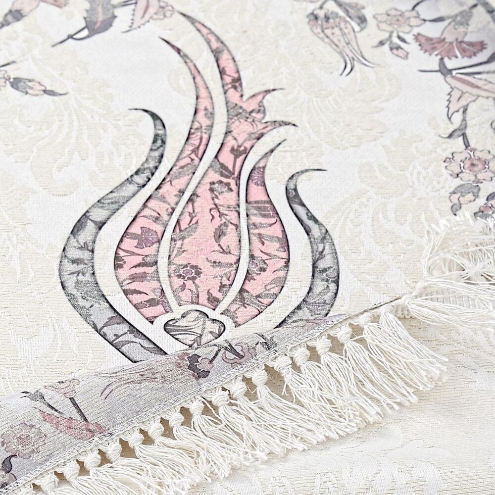 İnce Pamuk Çocuk Seccadesi Pembe- Lale 44x77 cm - 180 gr - Tesbih Hediyeli