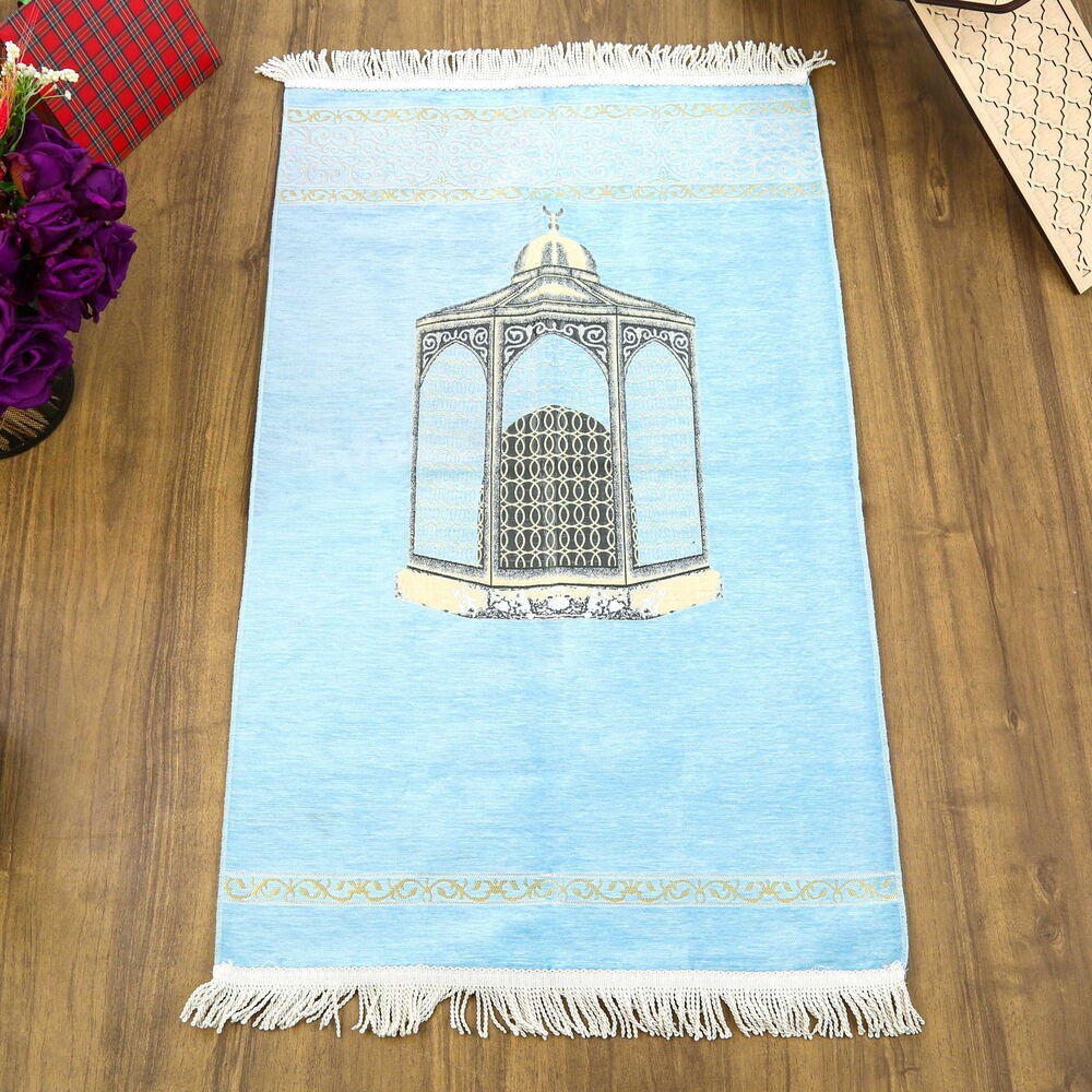 Makam-ı İbrahim Lüks Şönil Seccade Bebek Mavisi (70x126cm) 240 gr