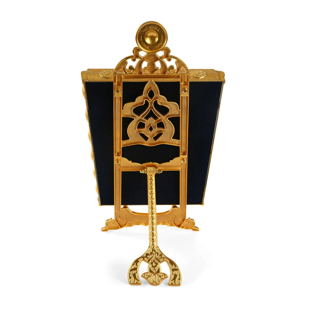 Kabe Kapısı Desenli Gold Kur'an-ı Kerim Kutusu 21x29cm (Orta Boy)