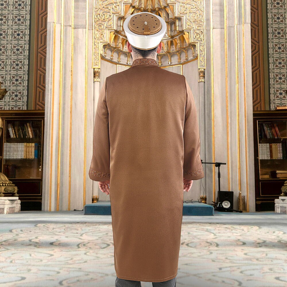 Lüks Muhacir İmam Cübbesi - Kahverengi