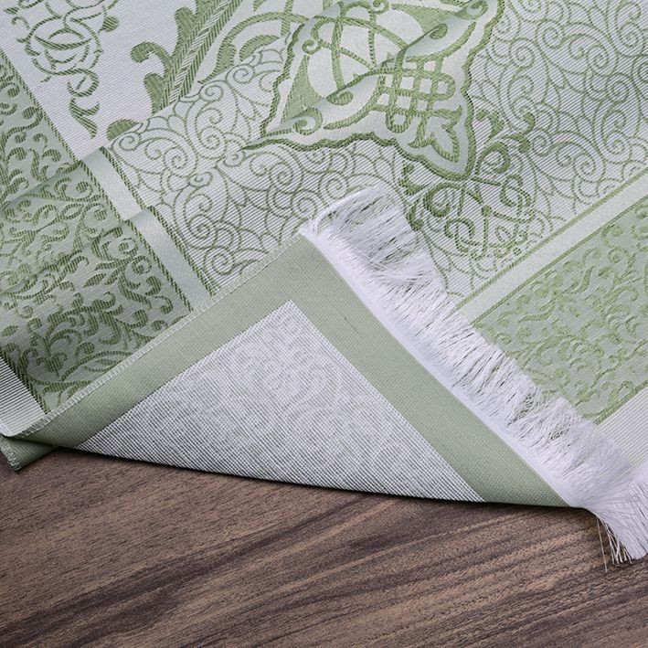 Hediyelik İpek Nur Tafta Seccade Yeşil 68x110 cm - 200 gr