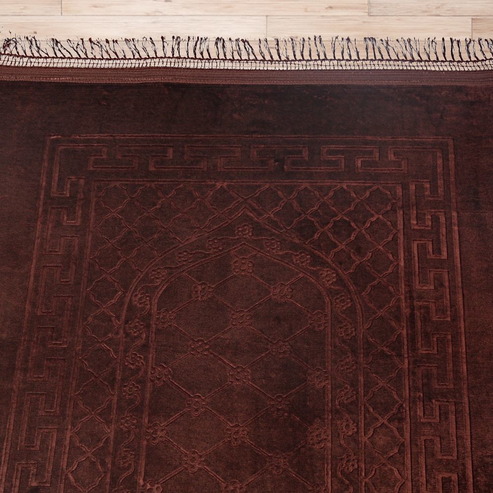 Soft Yumuşak Peluş Seccade Koyu Kahve 80 x 120 cm - 1100 gr