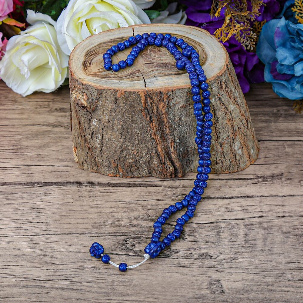 Gül Kutulu Kokulu Tesbih Lacivert (8x8cm)