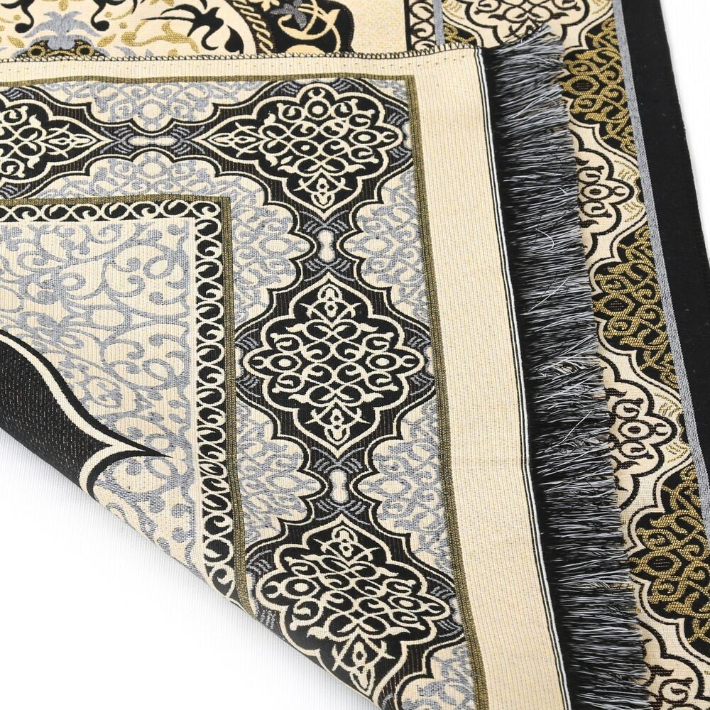 Hediyelik Tafta Seccade Siyah-Gold 68x110 cm - 200 gr
