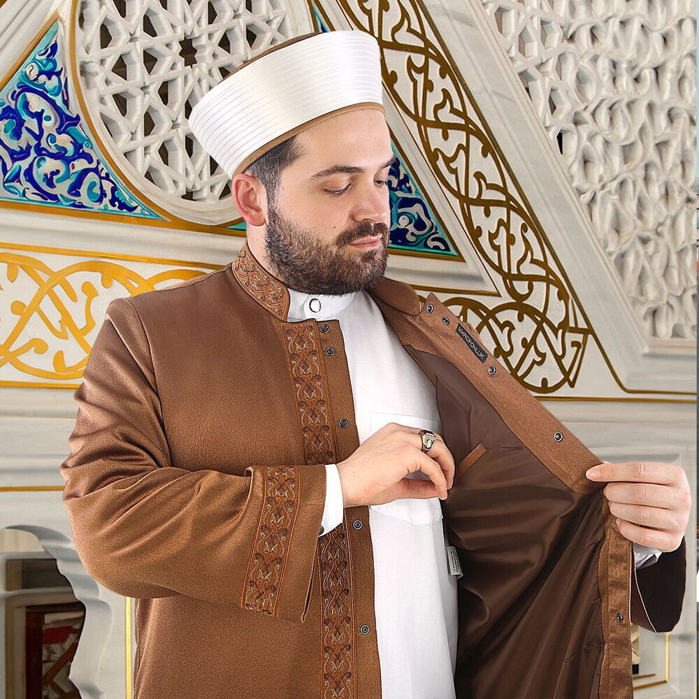 Lüks Muhacir İmam Cübbesi - Kahverengi