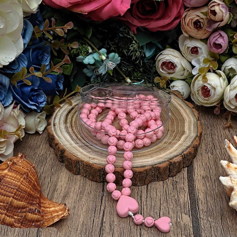 Hediyelik Yasin Kitabı Kadife Kaplı (Çanta Boy) Pleksili, Kokulu Tesbih, Çikolata, Asetat Kutulu (20×20) Set-Pembe