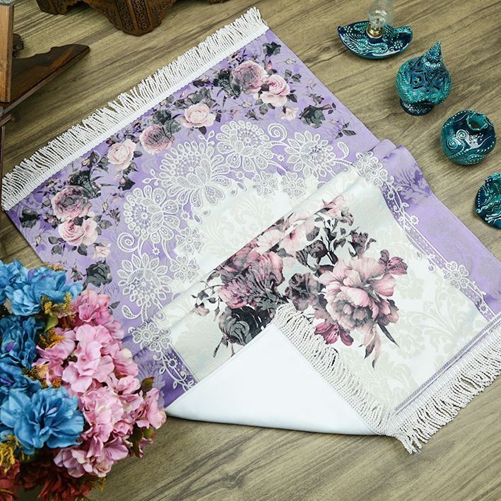 Lüks Hürrem Astarlı Seccade Mor 70 x 117 cm - 600gr