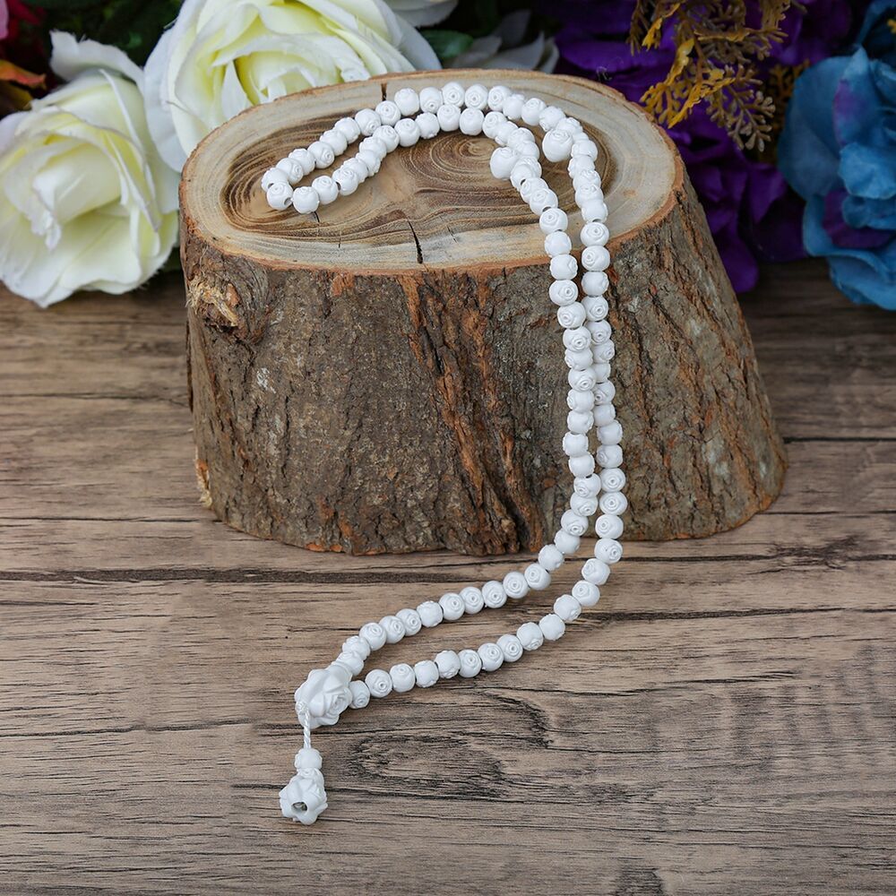 Gül Kutulu Kokulu Tesbih Beyaz (8x8 cm)