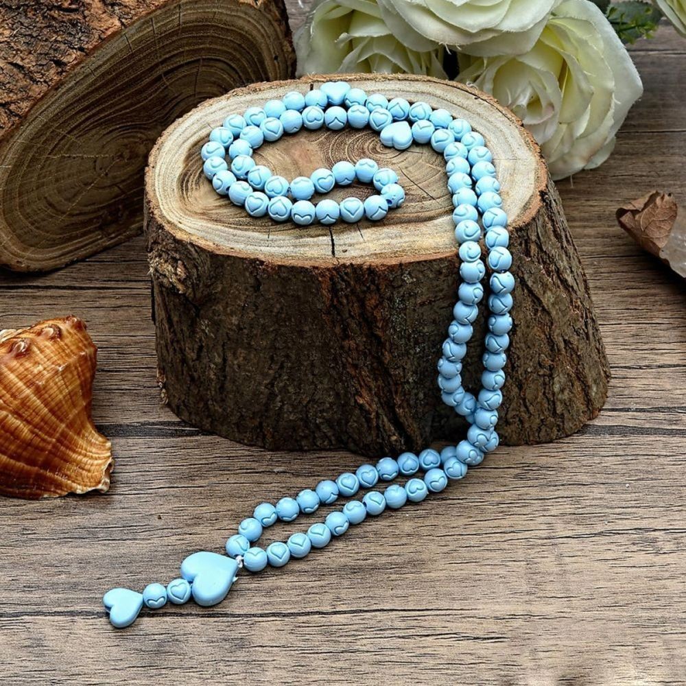Hediyelik Pamuklu Şal Krem, Kokulu Tesbih Turkuaz, Mini Kur'an-ı Kerimli Set