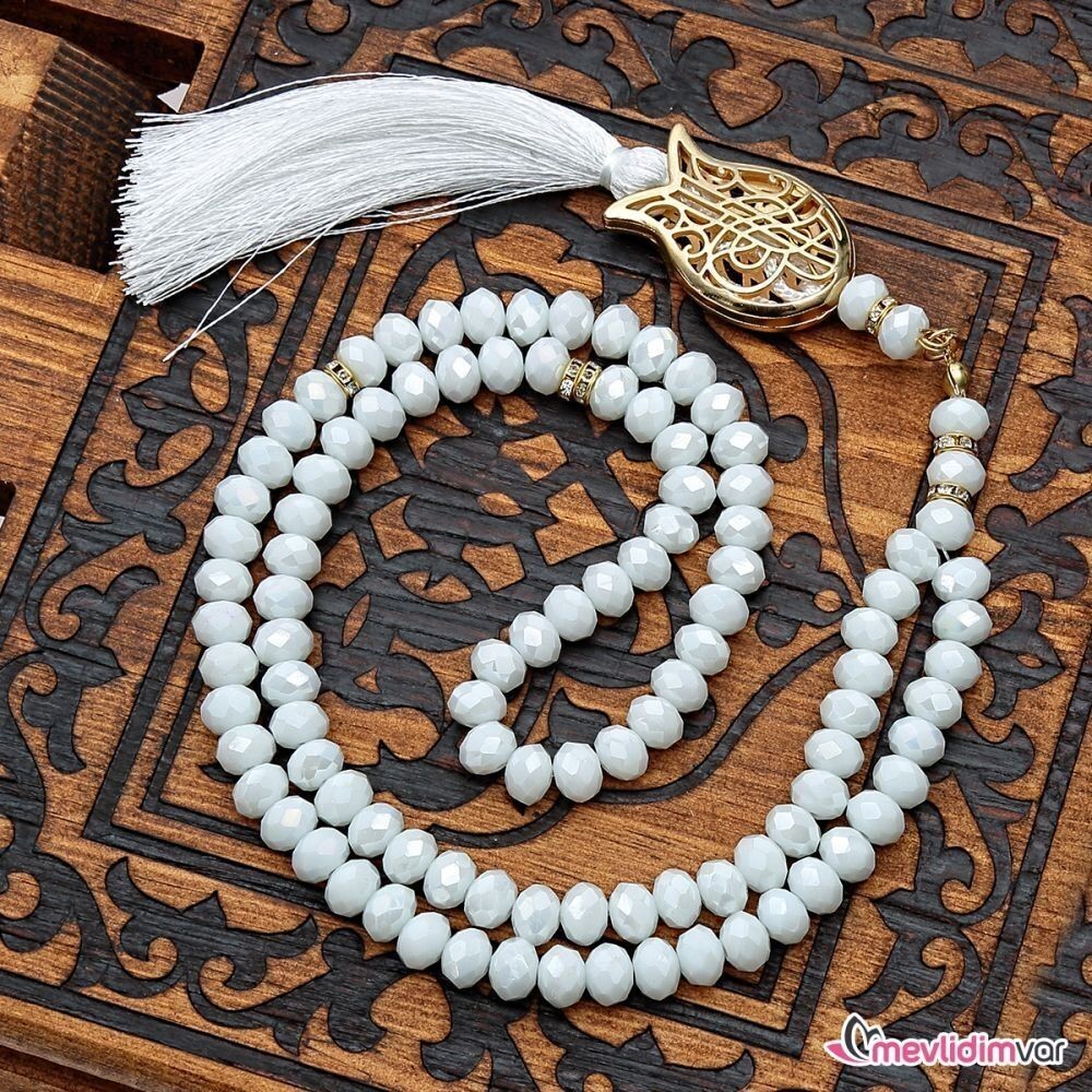 Hediyelik Şantuk Kese Yasin, Madlen Çikolata, Kristal Tesbihli Gold Kutulu Set Krem