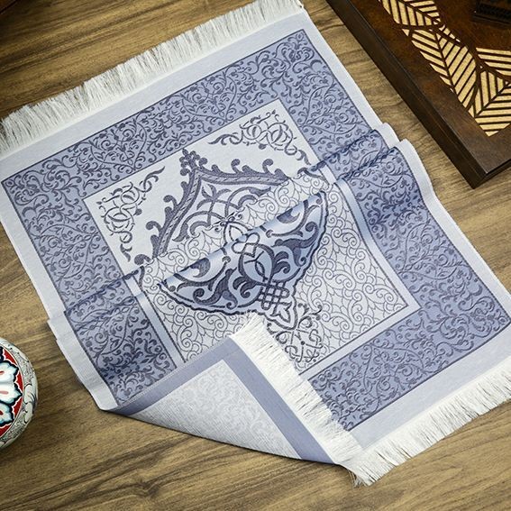Hediyelik İpek Nur Tafta Seccade Bebek Mavisi 68x110 cm - 200 gr