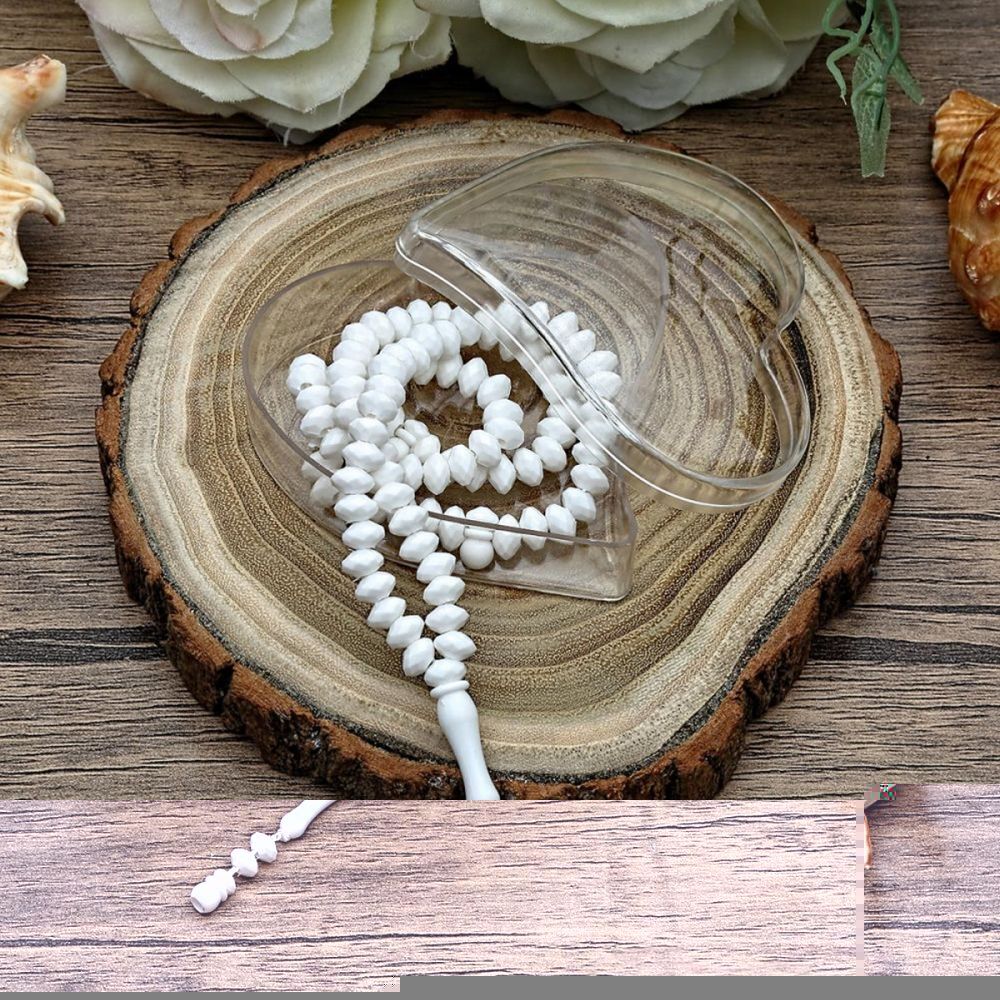 10 Adet Kalpli Kutuda Tesbih Beyaz - Kokulu