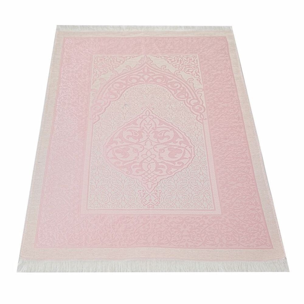 Hediyelik Seccade, Kadife Yasin (İsme Özel), İnci Tesbih, Asetat Kutulu (26×23) İslami Set-Pembe