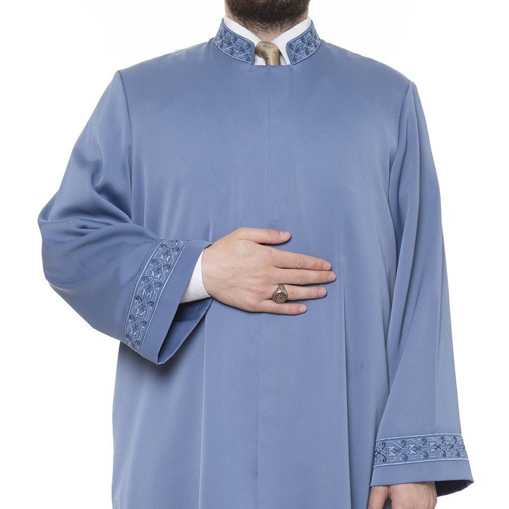 Sabuni İmam Cübbesi Boyu 180 cm den Uzunlar İçin Dar Uzun -İndigo