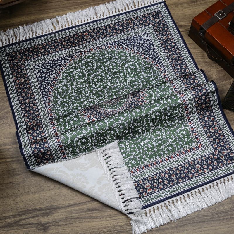 Lüks İpek Ahu Seccade Yeşil 70x117 cm - 550 gr