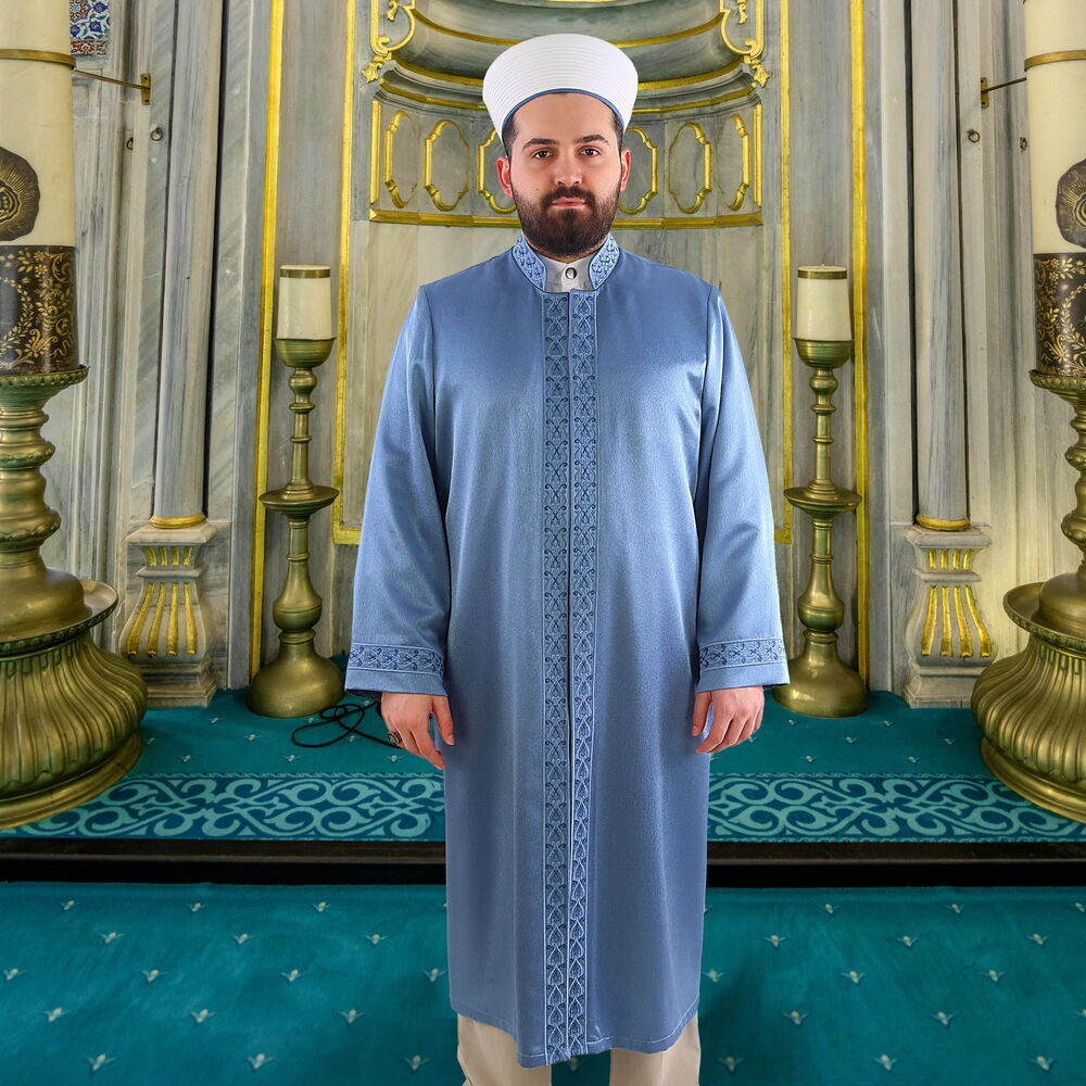 Lüks Kudüs İmam Cübbesi - İndigo