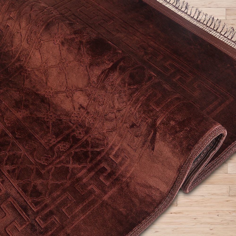 Soft Yumuşak Peluş Seccade Koyu Kahve 80 x 120 cm - 1100 gr