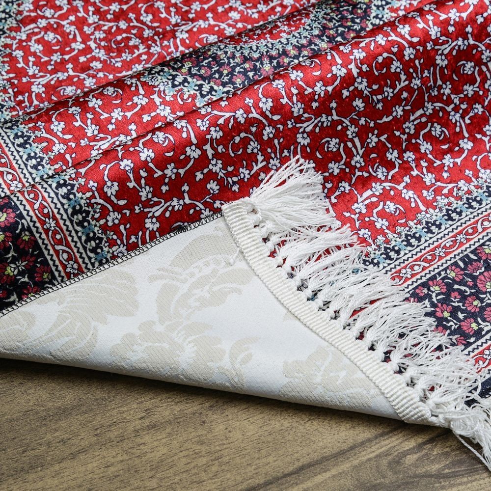 Lüks İpek Ahu Seccade Kırmızı 70x117 cm - 550 gr