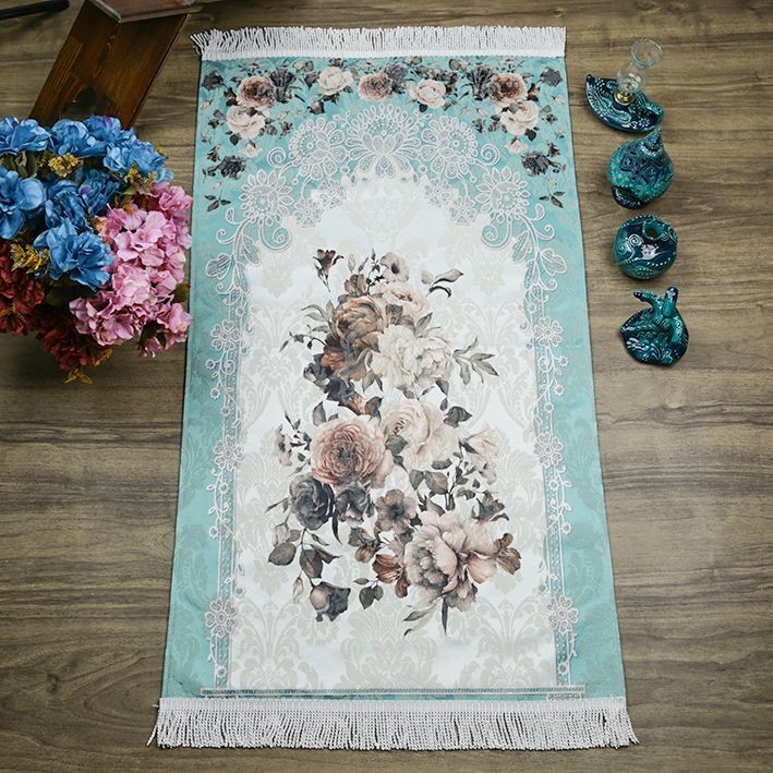Lüks Hürrem Astarlı Seccade Yeşil 70 x 117 cm - 600 gr