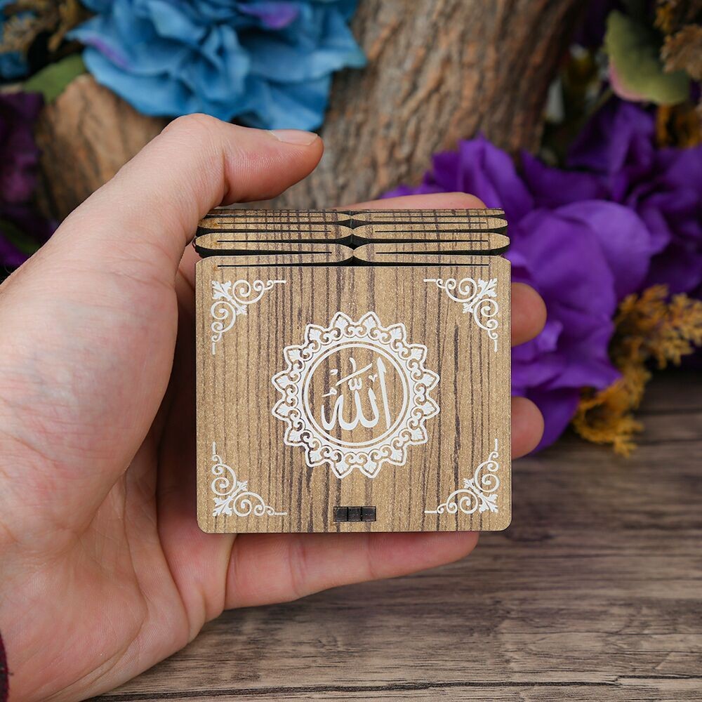 Mini Ahşap Kutu & Mini Kur'an-ı Kerim Siyah (8x7cm)