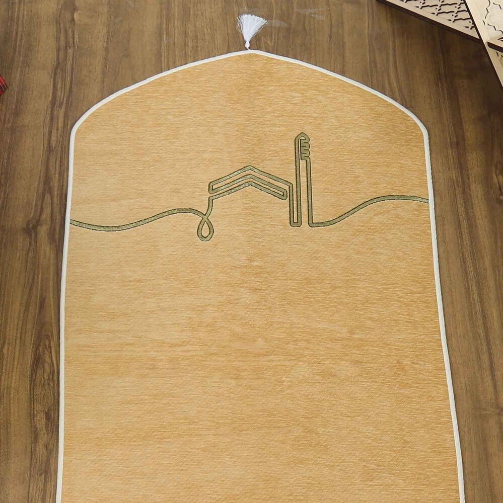 El Kuba Lüks Astarlı Biyeli Seccade İsimli Vizon (66X125cm) 565 gr